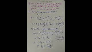 Fermi level in intrinsic semiconductor [upl. by Getter948]