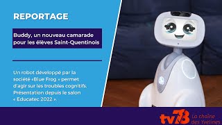 Un robot pour accompagner les enfants saintquentinois à lécole [upl. by Sheffie]