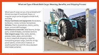 What are Type of Break Bulk Cargo [upl. by Shandeigh]