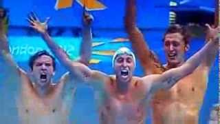 Finale relais natation 4x100m JO london 2012 ᴴᴰ [upl. by Ynnel281]