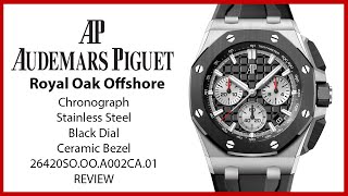 ▶Audemars Piguet Royal Oak Offshore Chronograph Black Dial Ceramic 26420SOOOA002CA01  REVIEW [upl. by Natsirhc]