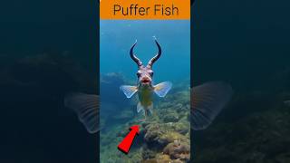 Puffer fish self defense  The poisonous Blowfish shorts fishing [upl. by Studner299]