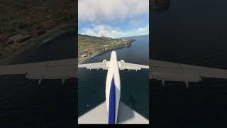 Tail ViewExciting Landing In Funchal Madeira On Runway 05 lpma madeira funchal landingchallenge [upl. by Downing627]