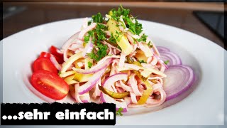 Schweizer Wurstsalat Rezept  schnell und einfach zubereitet [upl. by Skcirdnek]