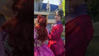 Lady Tremaine with the stepsisters complains Cinderella hasn’t done her chores  Disneyland 92224 [upl. by Aivalf]