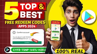 GET FREE REDEEM CODES ✅  TOP 5 NEW APPS FOR GOOGLE PLAY STORE FREE REDEEM CODES  FREE GIFT CARDS 🎁 [upl. by Albric253]