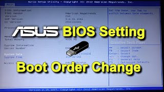 Asus BIOS Setting Boot Order Change  Windows Installation [upl. by Haikan521]