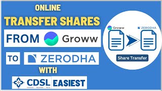 How To Transfer Shares Online From Groww Demat Account To Zerodha Account using CDSL Easiest [upl. by Odiug]