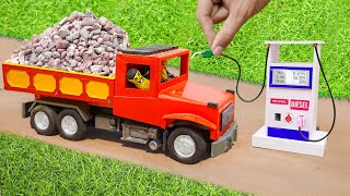 diy mini truck loading stone from crusher machine science project ‪sanocreator‬ CocoCreator1999 [upl. by Ayanal]