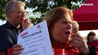 150 Teilnehmer bei Warnstreik vor dem BSHHausgerätewerk in Nauen [upl. by Attelrak]