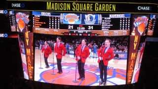 Broadways JERSEY BOYS at the NY KNICKS at Madison Square Garden [upl. by Adniram]