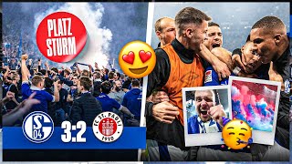 PLATZSTURM  AUFSTIEGS FEIER 🥰 Schalke 04 vs St Pauli STADION VLOG 🔥 [upl. by Willamina]