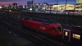 Evening scene at Munich with overcast sky and undercast trains [upl. by Ahker600]