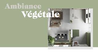 Cuisine blanche et verte en U sur mesure  Ambiance Végétale  MOBALPA FR [upl. by Eigna298]