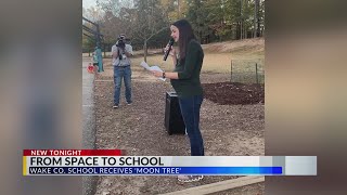 Raleigh elementary school receives tree that orbited moon [upl. by Barbee]