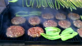 Grilling Angus burgers on CharBroil Tru infrared [upl. by Eecyal727]