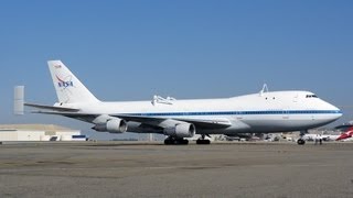 NASA Boeing 747123 N905NA Final Takeoff From Los Angeles [upl. by Lowe]