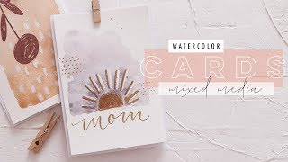 15 Minute Watercolor Cards  Messy Mixed Media EP 5 [upl. by Tenn525]