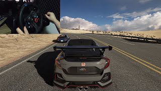 Honda Civic Type R and Mazda RX7 Parallel Drive  Assetto Corsa  Steering Wheel Gameplay [upl. by Dom]