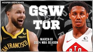 Golden State Warriors vs Toronto Raptors Full Game Highlights  Mar 1  2024 NBA Season [upl. by Maddi]