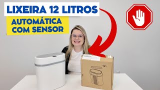 Lixeira 12 litros automática com sensor  Review Lixeira Automática [upl. by Aubree]