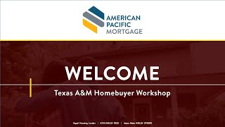 Texas AampM Homebuyer Workshop  October 2024 [upl. by Eintruoc]