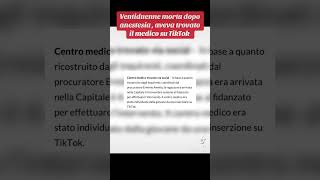 Ventiduenne morta dopo anestesista aveva trovato il dottore su TikTok cronaca attualità news [upl. by Verena624]