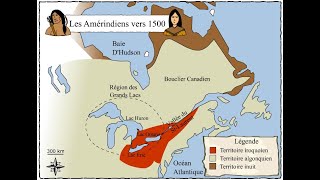 Le territoire des Algonquiens vers 1500 [upl. by Judye]