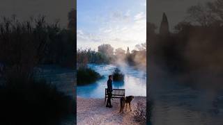 Terme di Saturnia🇮🇹travel italy tuscany drone hotspring wolfdog nature [upl. by Ikkiv165]