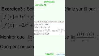 Exercice 3 Dérivation 1BACSEF Maths [upl. by Rafaelia]