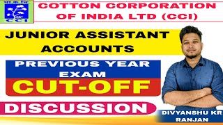 Cotton Corporation of india Previous Year Exam Cutoff  CCI Junior Assistant Accounts Cutoff [upl. by Nos]