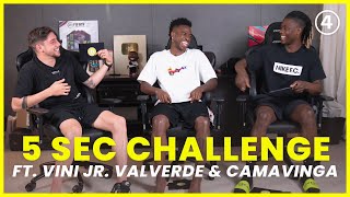 Camavinga Valverde amp Vinícius Jr PLAY the 5 Second Challenge [upl. by Fablan]