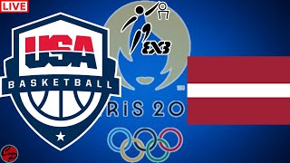 2024 PARIS OLYMPICS USA vs LATVIA MEN’S 3x3 BASKETBALL LIVE GAME CAST amp CHAT [upl. by Eiramenna]