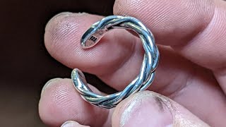 Braided Silver Torque Ring Build asmr [upl. by Ari]