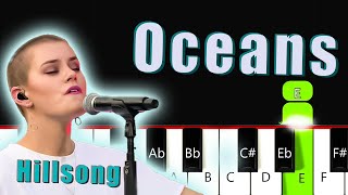 Hillsong United  Oceans Where Feet May Fail  Easy Piano Tutorial [upl. by Eedak]