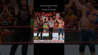 John Cena amp Roman Reigns vs The Miz andSamoa Joe Raw August 21 2017 [upl. by Hildegard]