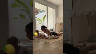 🥰First time all three on the yoga mat familyyoga vlog patriciakraft [upl. by Acillegna]