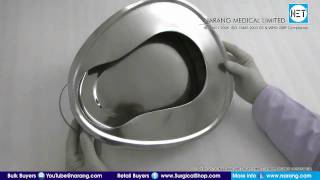 Bed Pan with Lid  Female Perfection Type Stainless Steel Welded Item Code HH302 [upl. by Anairda]