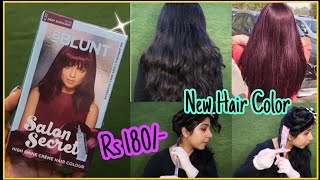 How to color hair at home  Bblunt hair color review in hindi  Bblunt burgundy hair color [upl. by Balbinder]