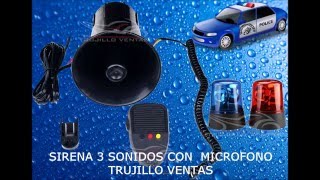 Sirena Policia Con Altavoz 3 Tonos 12v 50w  Policia Pato Emergencia [upl. by Iives]