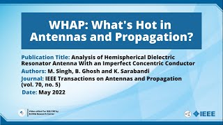 Analysis of Hemispherical Dielectric Resonator Antenna With an Imperfect Concentric Conductor [upl. by Ahsienet]