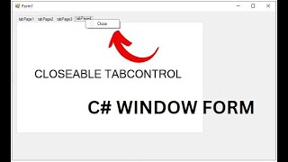 C Windows form  How to create Tabcontrol with close button [upl. by Ecirum411]