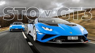 Lamborghini Huracan STO vs Porsche 992 GT3 with Ben Collins  Supercar Driver  4K [upl. by Ahsitnauq]