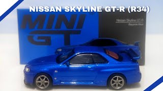 Nissan Skyline GTR R34 Bayside Blue By MINI GT [upl. by Ame]