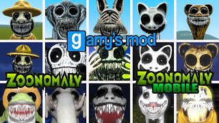 ALL Jumpscares Zoonomaly Mobile VS Zoonomaly VS Garrys Mod  All Bosses [upl. by Ylen]