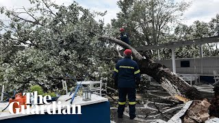 Greece 20minute storm kills six tourists in Halkidiki [upl. by Ihsar]