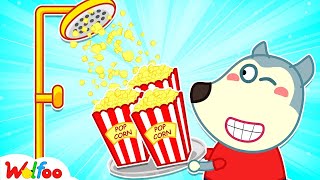 Wolfoo Makes Yummy Popcorn with Dad  Kids Stories About Wolfoo Family  Wolfoo Channel [upl. by Anitsrihc]