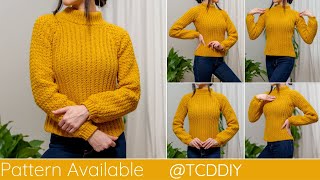 How to Crochet a Turtleneck Sweater  Pattern amp Tutorial DIY [upl. by Nicola]