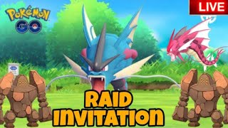 Mega Gyarados amp Regirock Raid Invitation in PokemonGo [upl. by Gnoht]