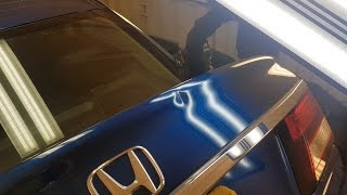 We Removed a Sharp Dent Honda Civic Trunk w out Painting  London Ontario Paintless Dent Repair [upl. by Enom]